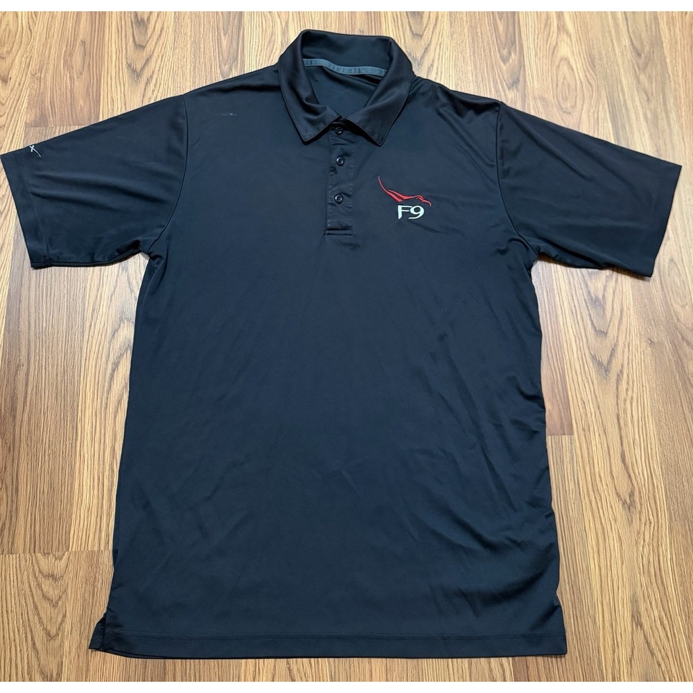 SpaceX Polo Shirt Mens Small Falcon 9 F9 Embroidered Logo Black